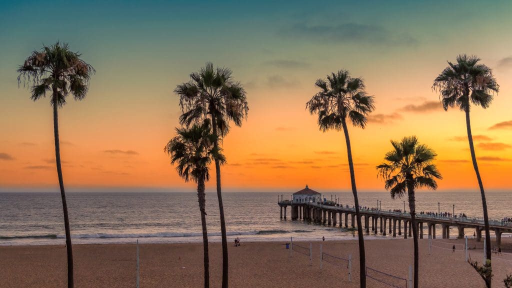 The beach in California, the US