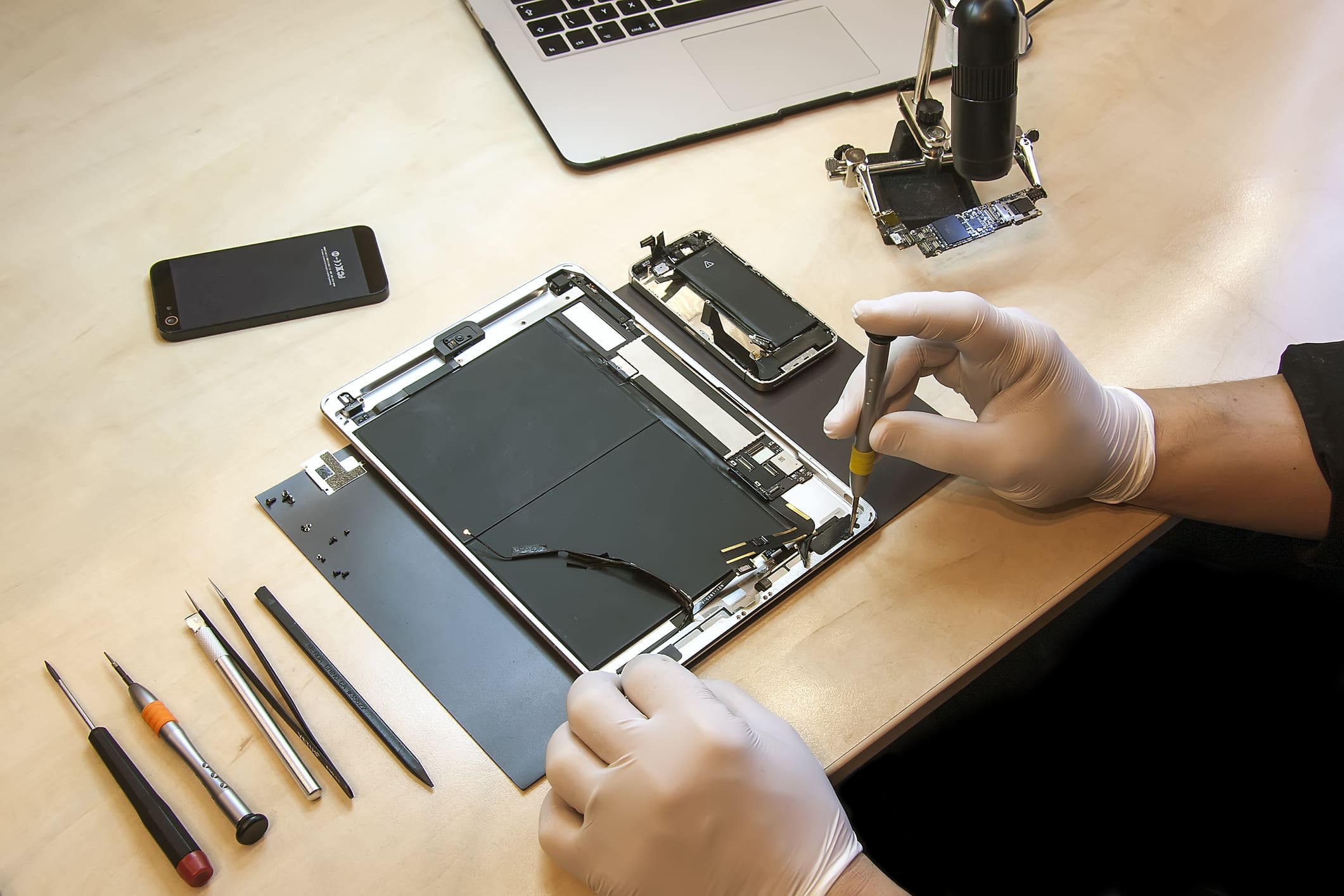 A product being repaired, rather than thrown away