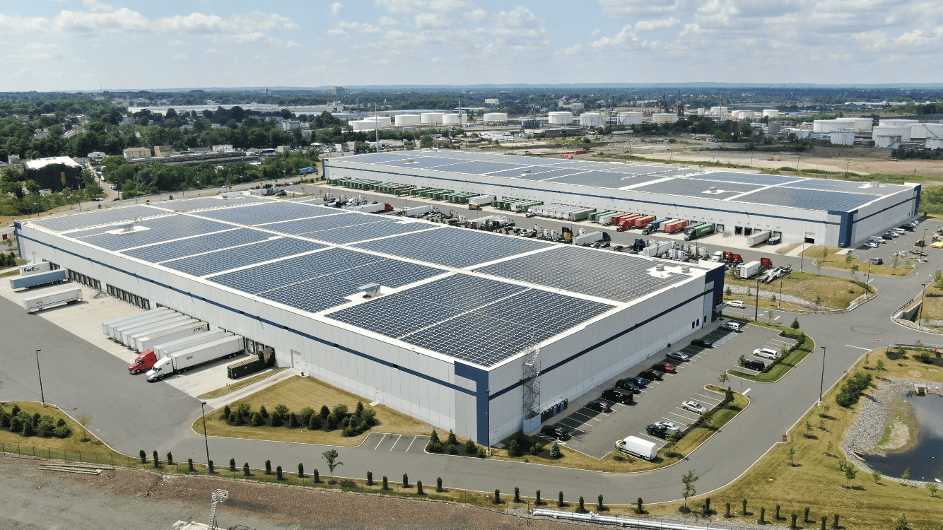 A large rooftop solar installation in the US for community members.