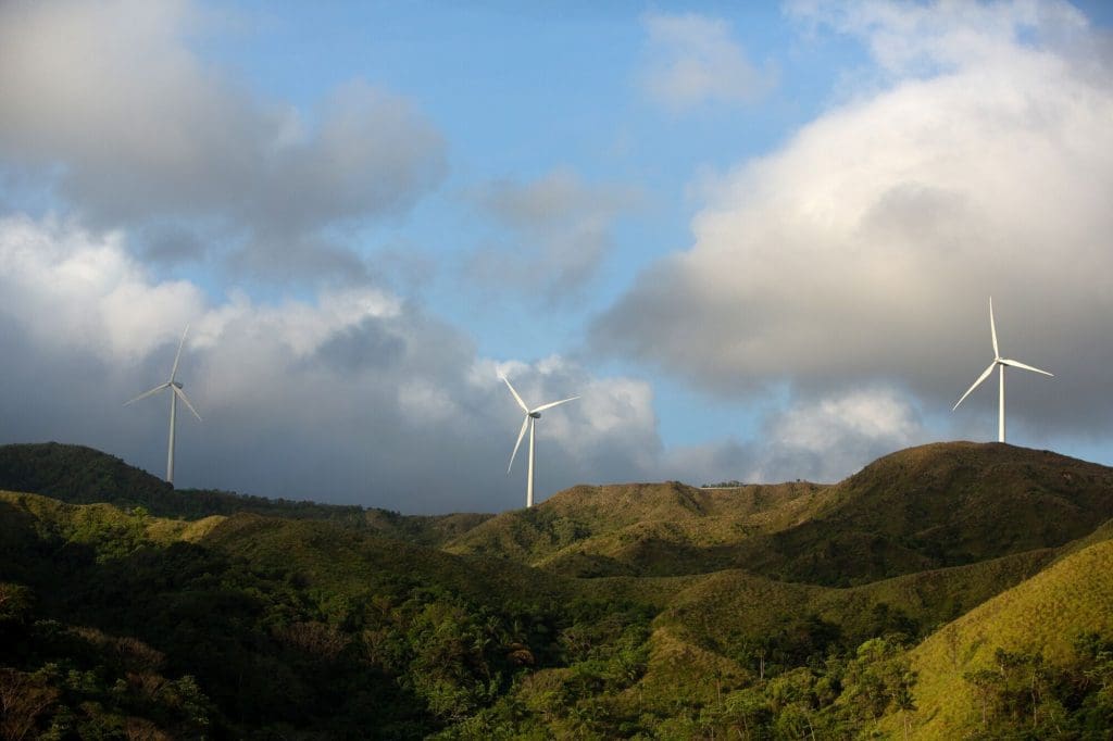 Wind turbines in the Philippines, which has become a leader in renewable energy in Southeast Asia.