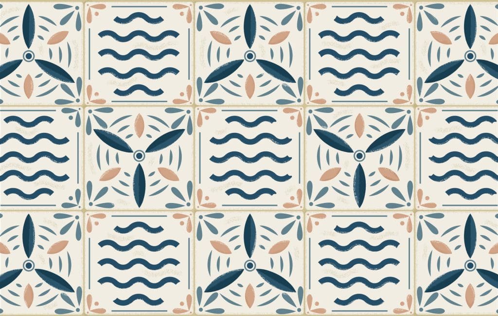 Portugal moves closer to eliminating fossil fuels from its power mix 9 A Portuguese tile pattern that includes wind turbines, which deliver clean energy.