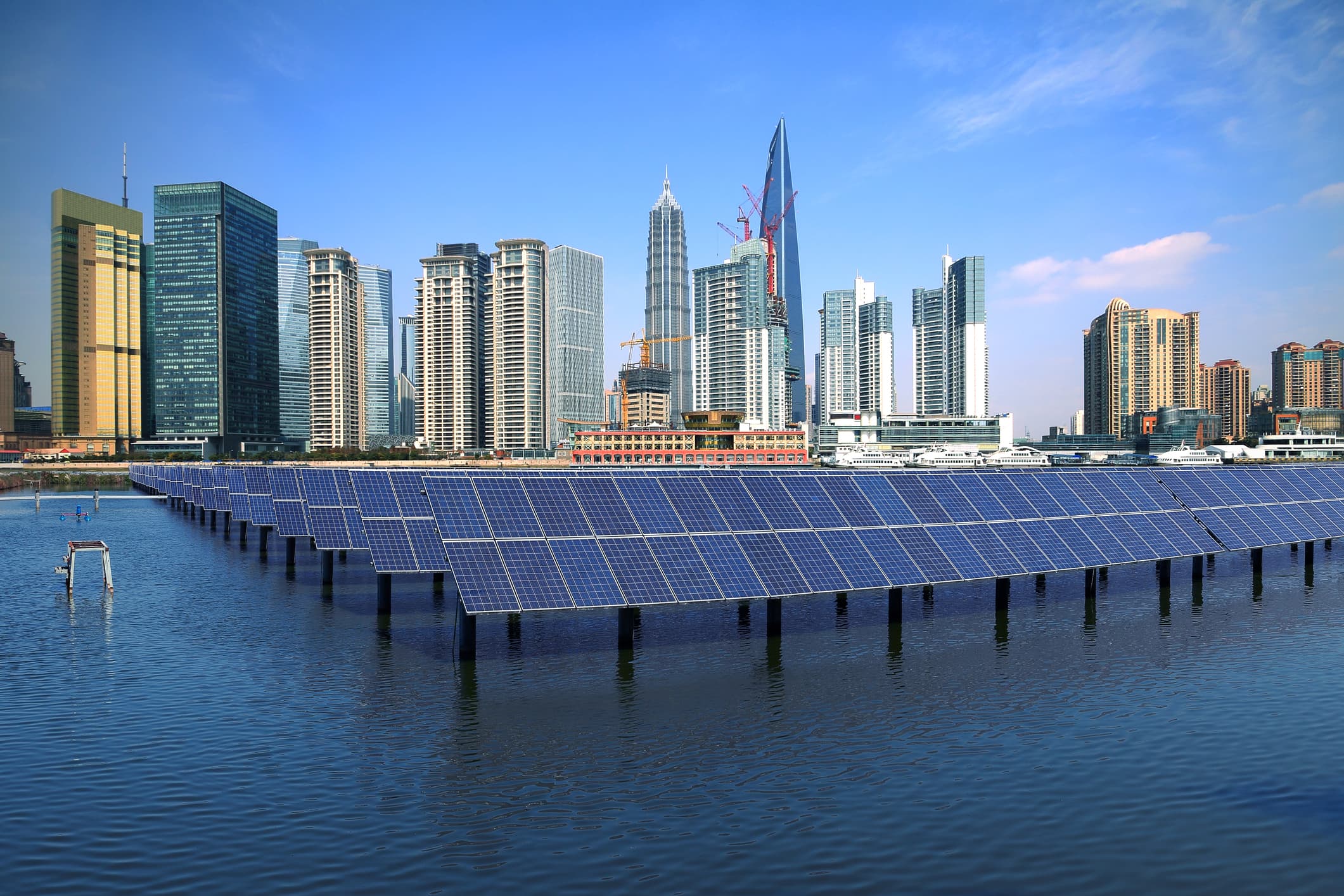 A solar system in China, which is moving past peak carbon emissions.