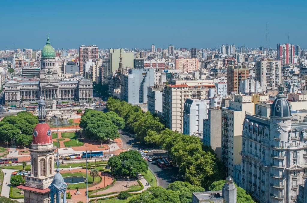 An aerial view of Buenos Aires, Argentina