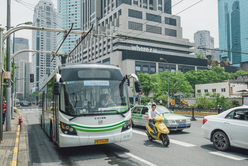 Shanghai will complete the switch to plug-in buses and taxis by 2027, city says 1 A photo of an electric bus in Shanghai, China.
