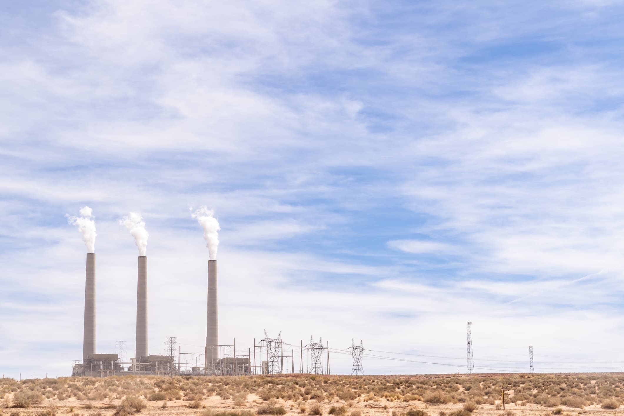 A photo of a coal-fired power plant