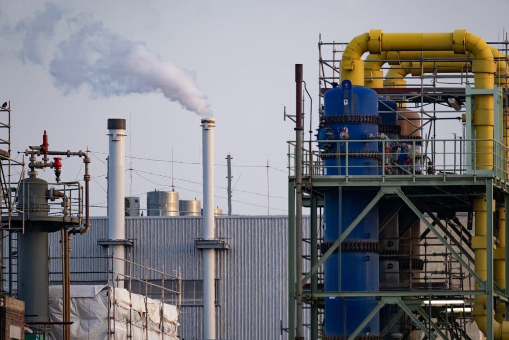 A photo of an emissions-intensive factory in Germany.