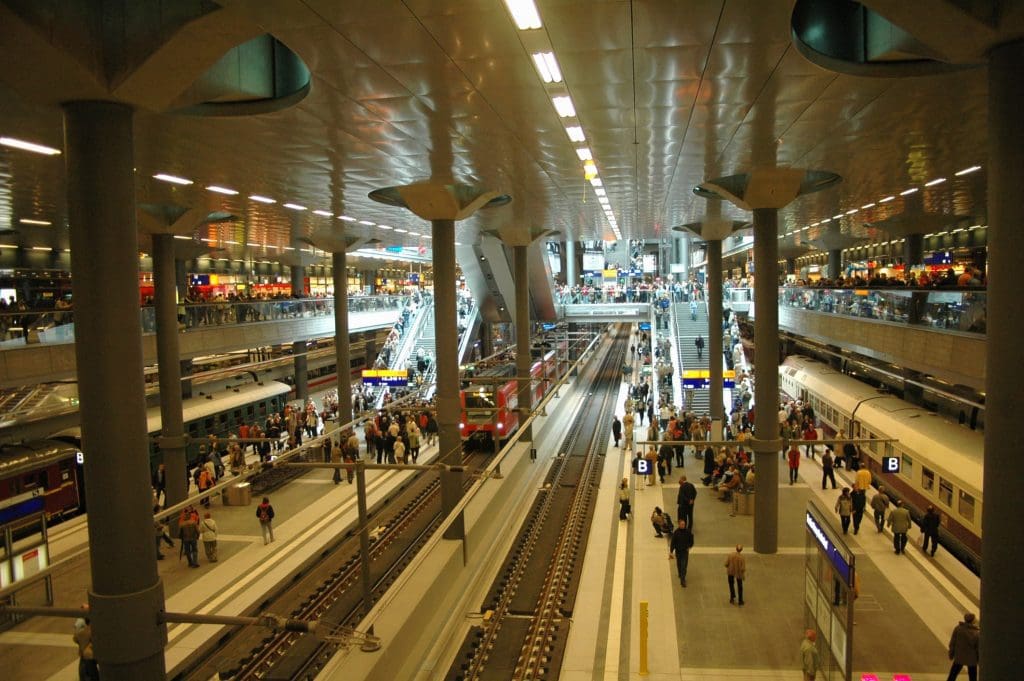 A photo of Berlin's main train station.