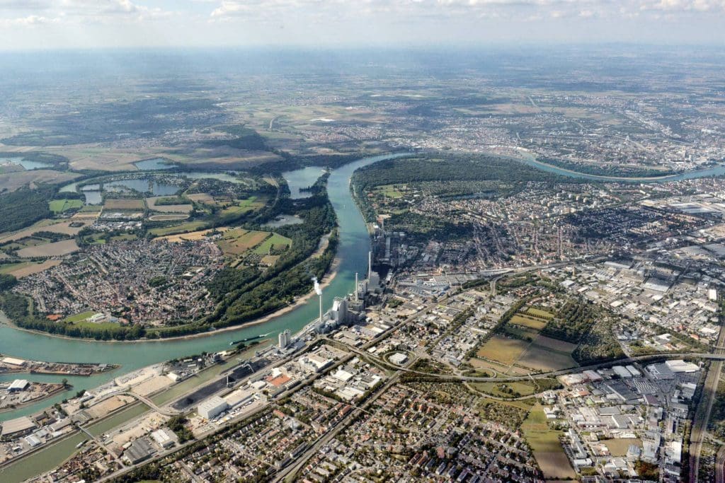 An aerial view of Mannheim, Germany. The city plans to shut its gas network by 2035.