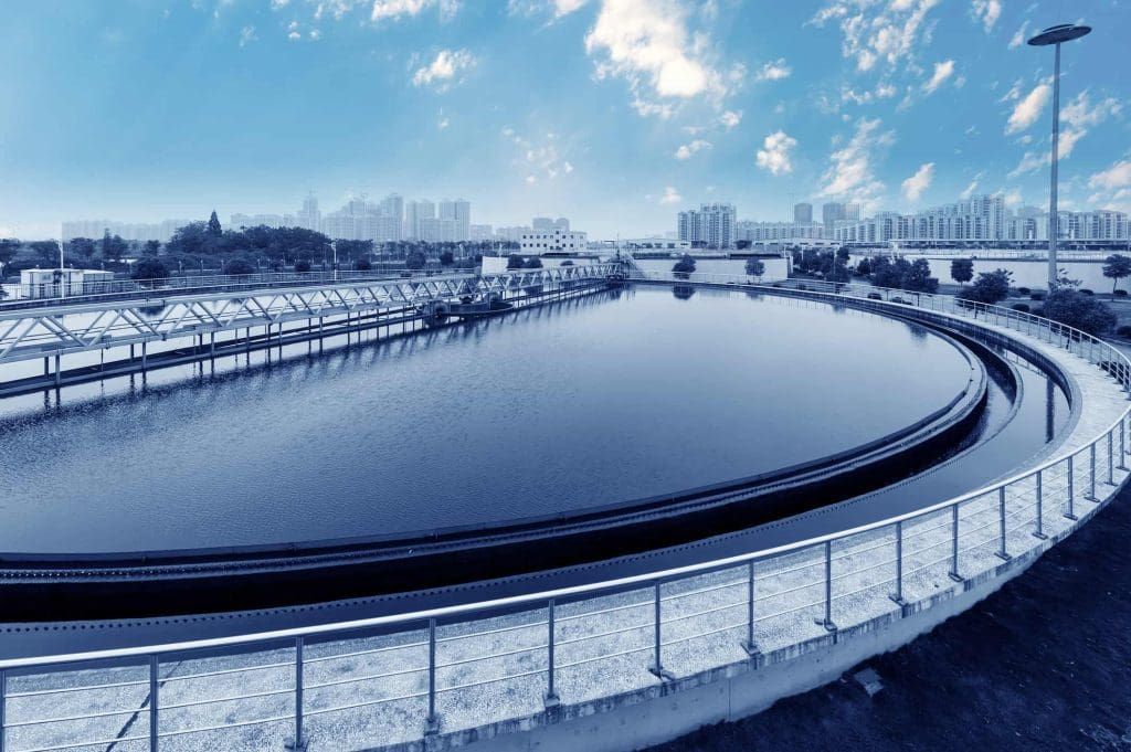 A photo of a wastewater treatment plant.