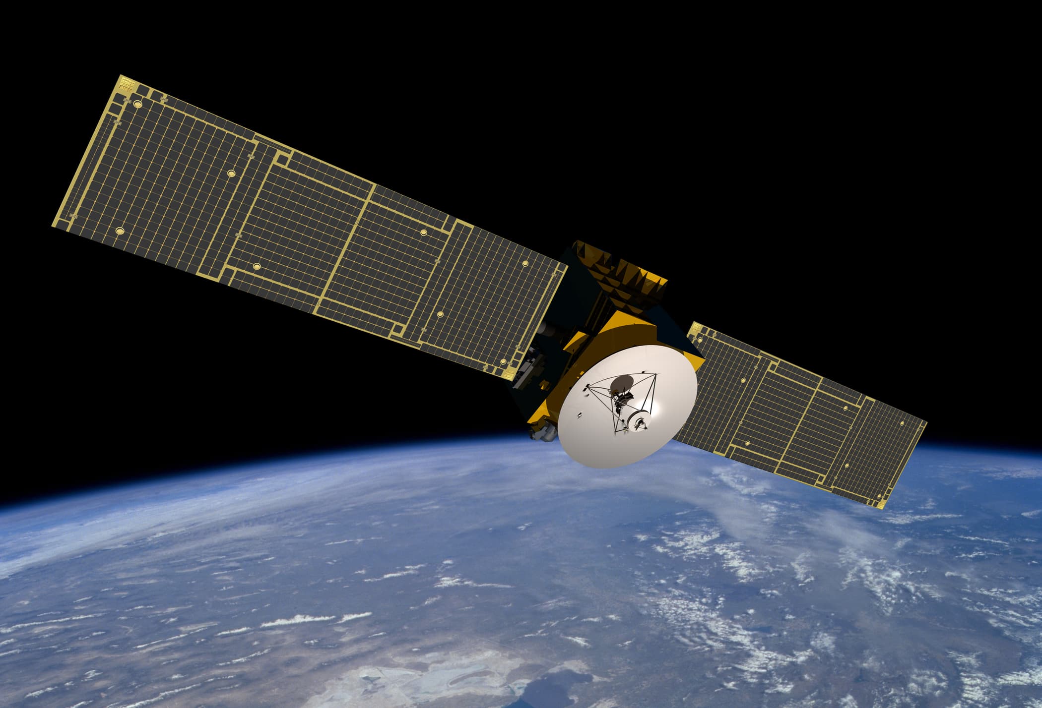 A photo of a satellite in space.