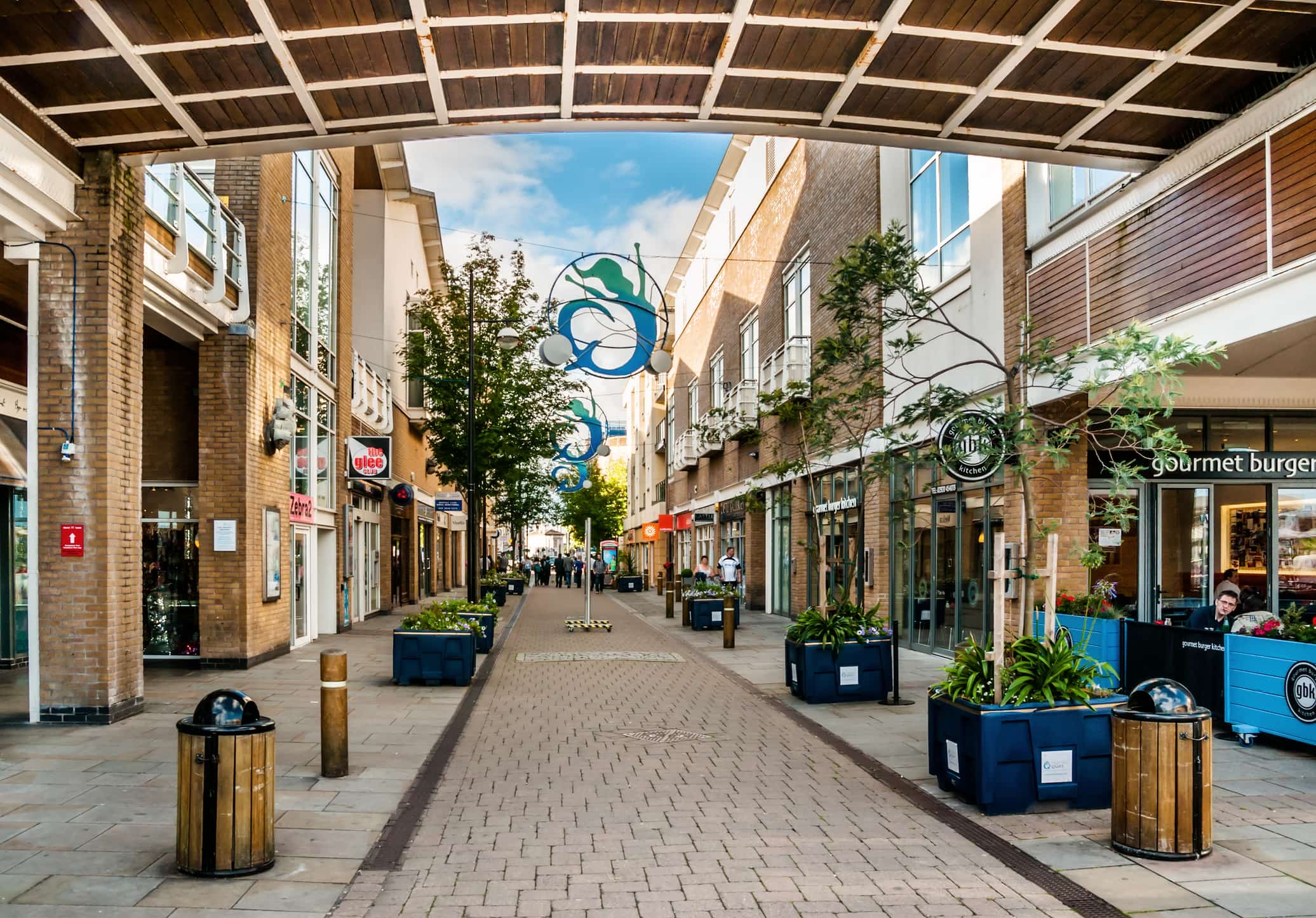 Pedestrian zone on Bute Street in Cardiff, UK. Cardiff is the capital of Wales, which has a law in place that requires government policies to consider future generations.