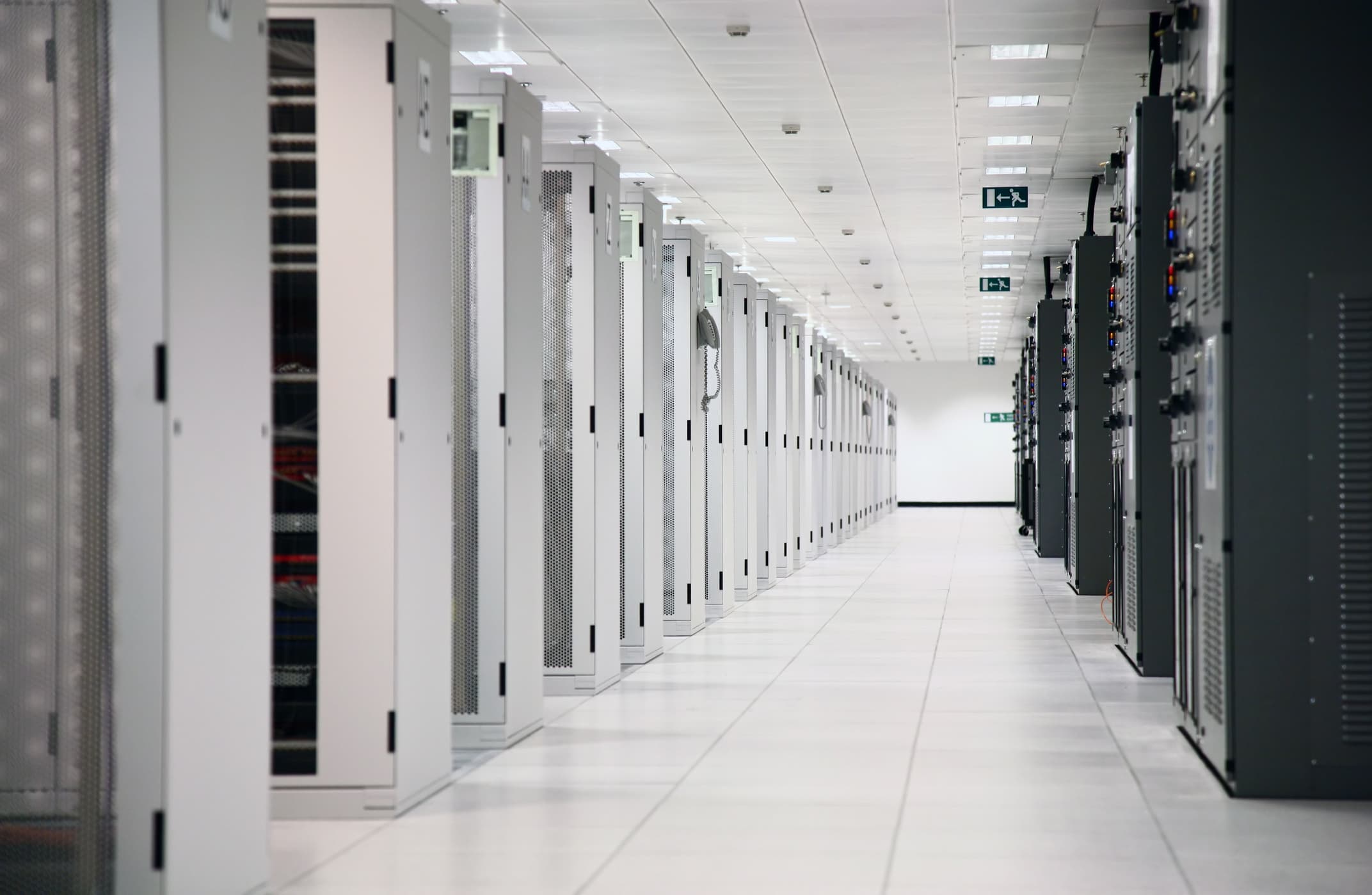 The inside of a data centre
